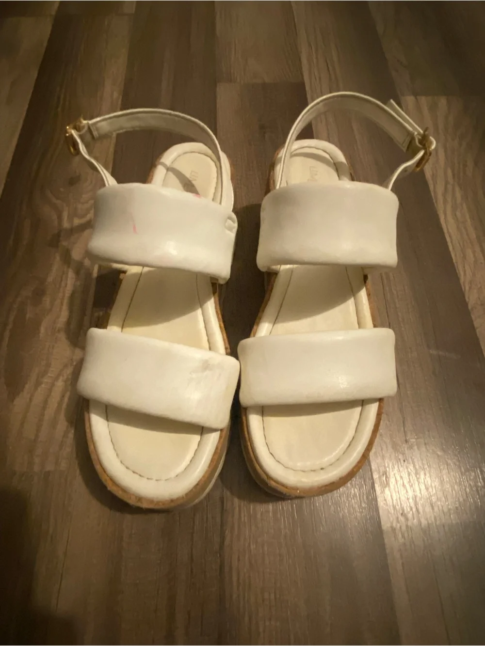 Limelight White Padded Double-Strap Kids Sandals